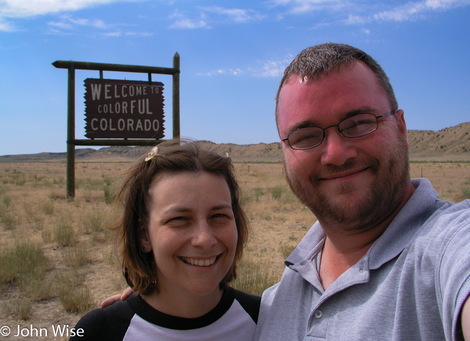Caroline Wise and John Wise on the Colorado State Line