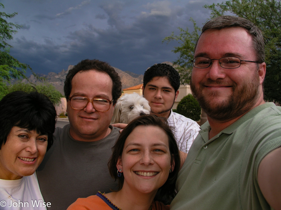 Guadalupe, Arturo, Tyson the Dog, Arturito, Caroline and John Wise in Tucson, Arizona