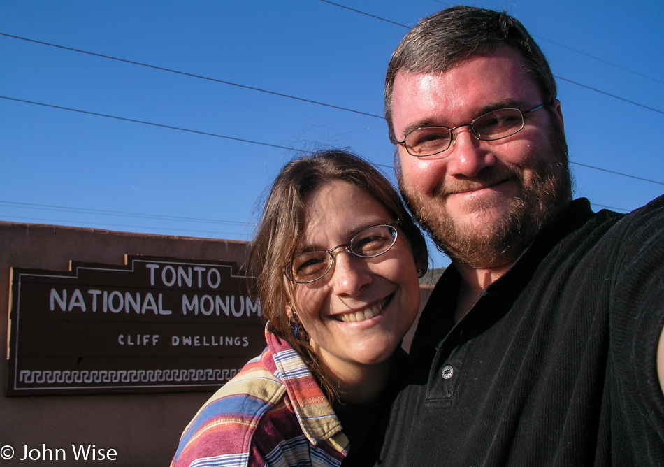 Caroline Wise and John Wise at Tonto National Monument in Arizona