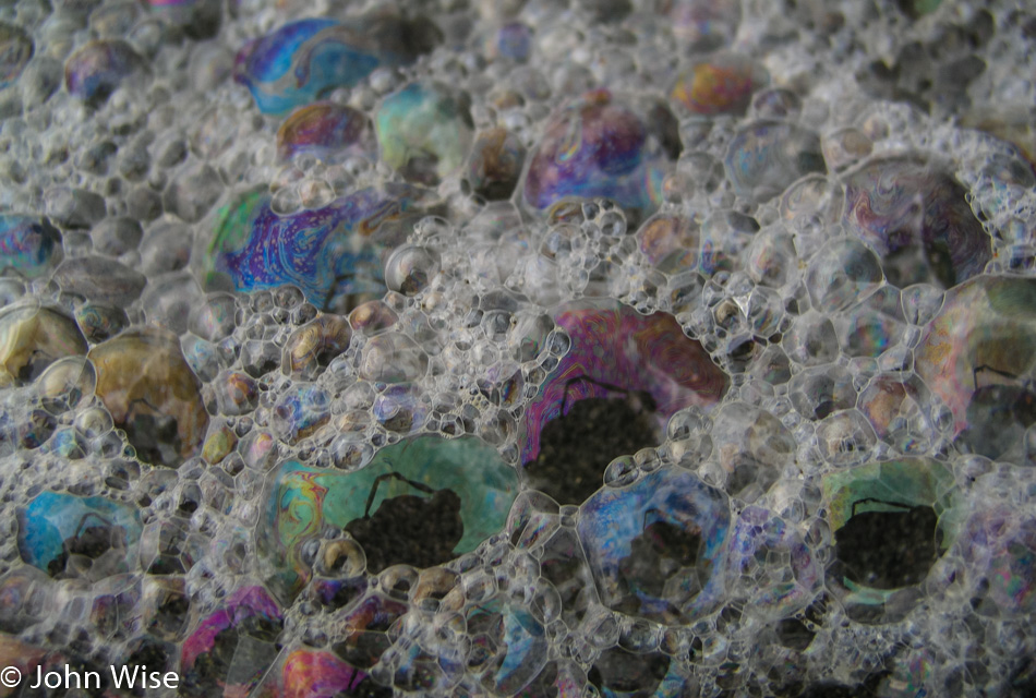 Surf bubbles at Clam Beach in McKinleyville, California 