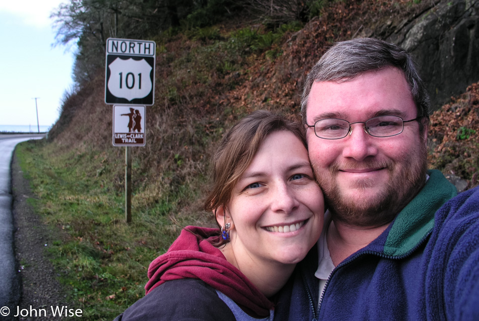 Caroline Wise and John Wise on the Lewis and Clark Trail in Washington on the Columbia River