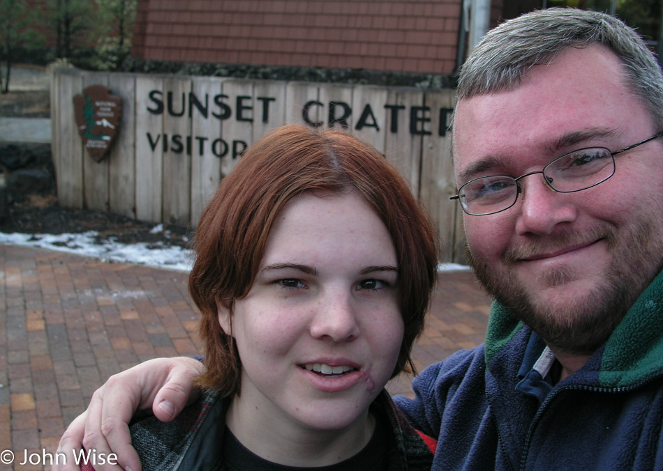 Jessica Wise and John Wise at Sunset Crater National Monument in Northern Arizona