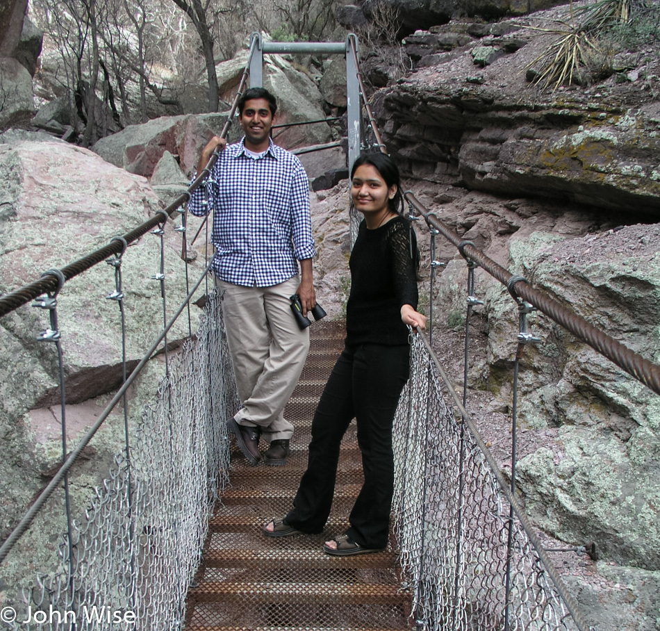 Rinku Shah and Jay Patel at the Catwalk Recreation Area near Glenwood, New Mexico