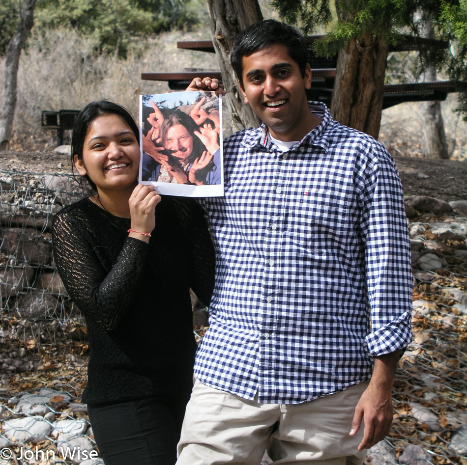 Rinku Shah and Jay Patel at the Catwalk Recreation Area near Glenwood, New Mexico
