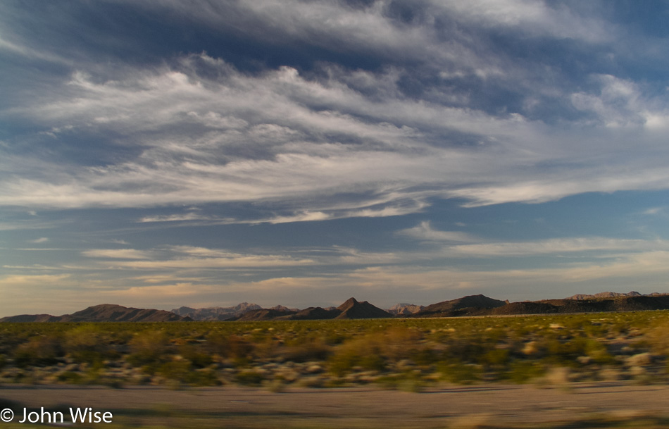 Driving on Interstate 10 in Arizona west of Phoenix