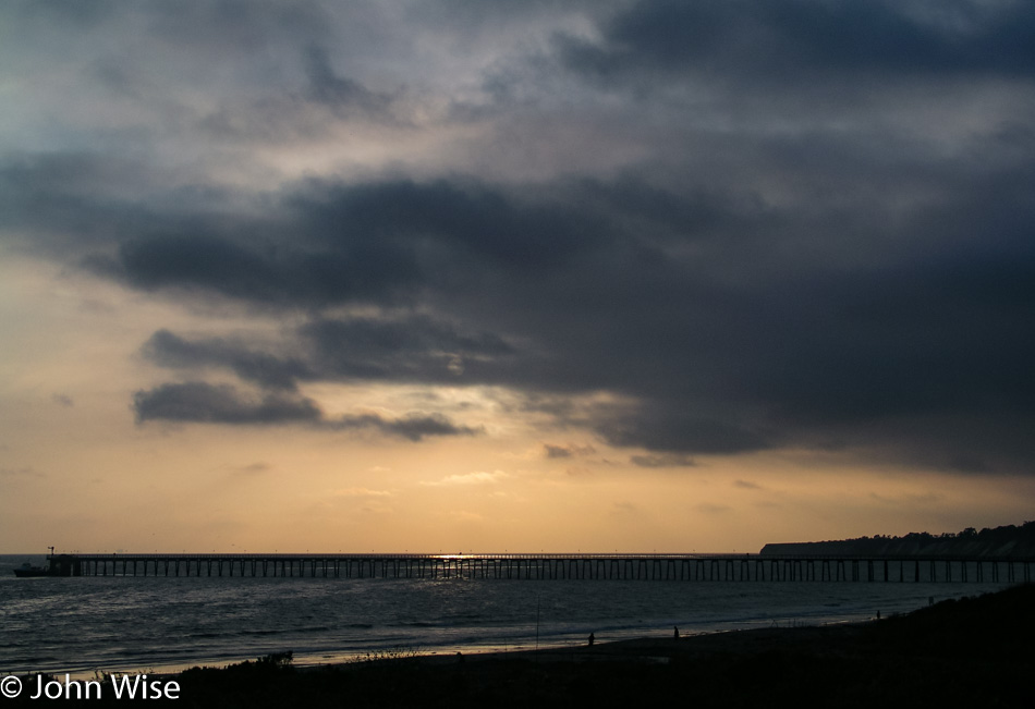 Santa Barbara coast at sunset in California