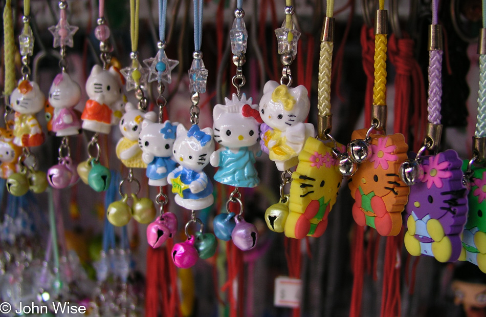 Hello Kitty keychains for sale in China Town - part of downtown Los Angeles, California