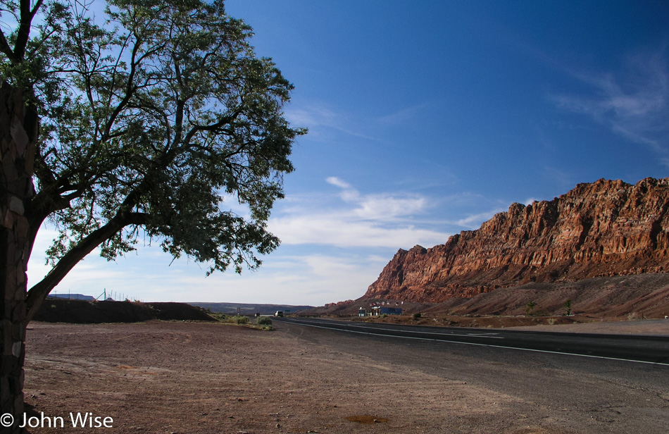 The Gap Trading Post on the Navajo Reservation looking north east at the Echo Cliffs in Arizona