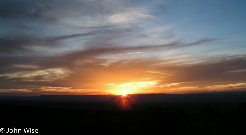 The sun setting on the Kaibab Plateau in Arizona