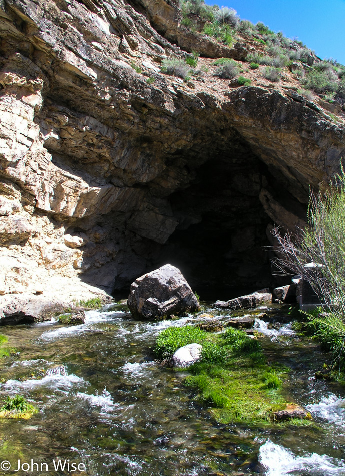 Ricks Springs is a Paleozoic age carbonate rock cave offering up a mountain spring of fresh water on the Logan Canyon Scenic Byway in Utah