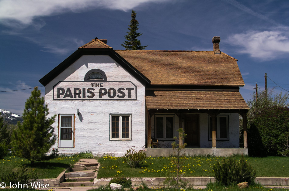 The Paris Post newspaper office, one of very few buildings in this small outpost between Utah and Wyoming in the southeast corner of Idaho