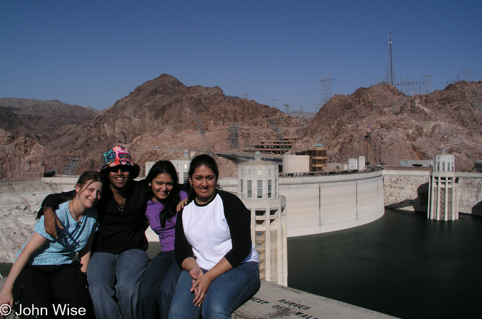 Caroline, Rinku, Raenu, and Jay at Hoover Dam in Arizona