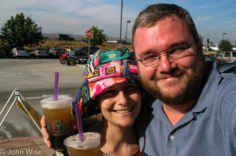 Caroline Wise and John Wise at Ten Ren in Los Angeles, California