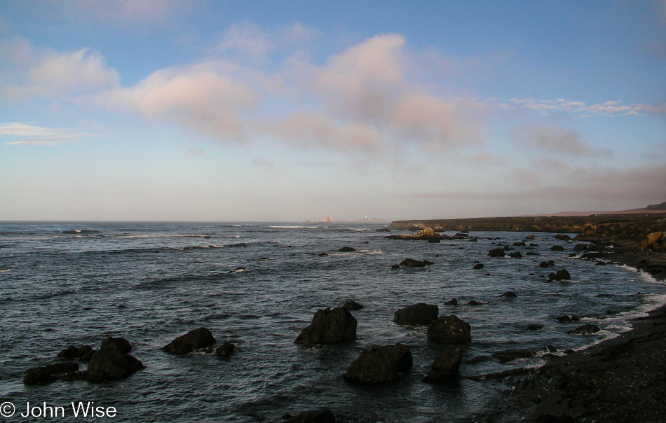 Highway 1 going north near San Simeon, California