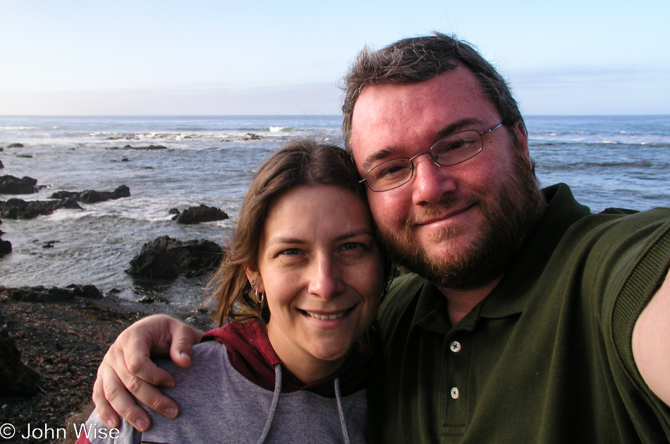 Caroline Wise and John Wise at the Elephant Seal Viewpoint near San Simeon, California