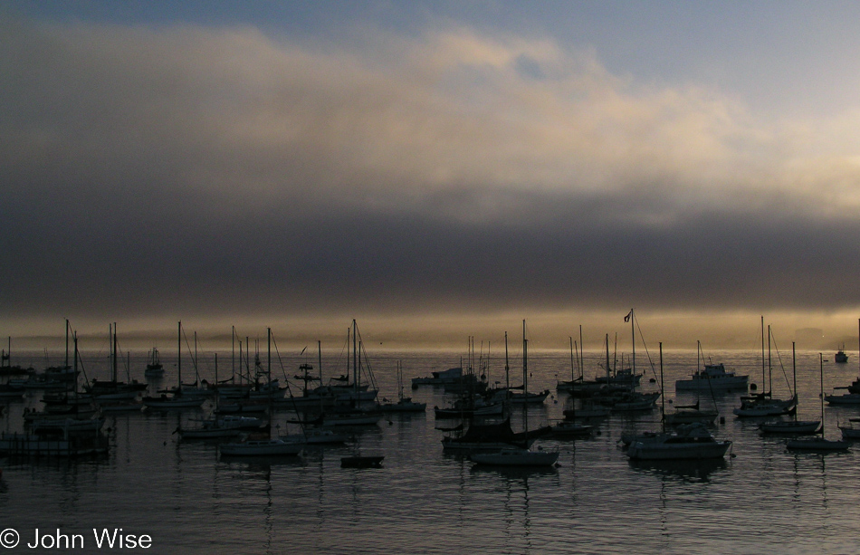 Sunrise over the bay in Monterey, California