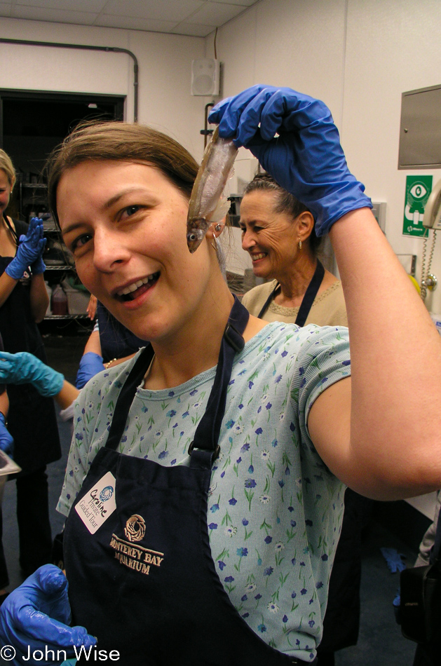 Caroline Wise at the Monterey Bay Aquarium in Monterey, California