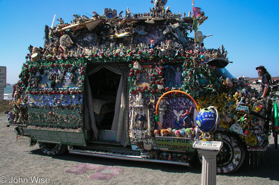 An Art Car at the Elephant Seal Viewpoint near San Simeon, California