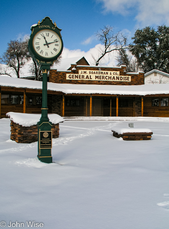 Snow covered General Store in Payson, Arizona