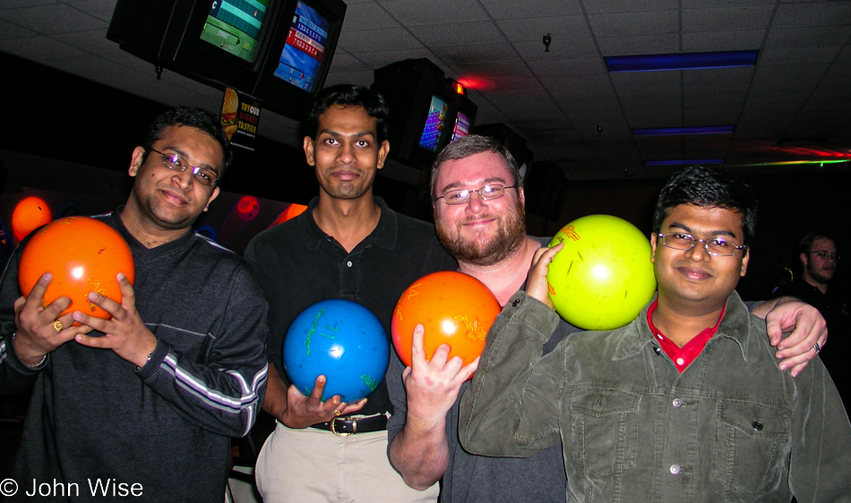 John Wise and Hindu friends out bowling in Phoenix, Arizona