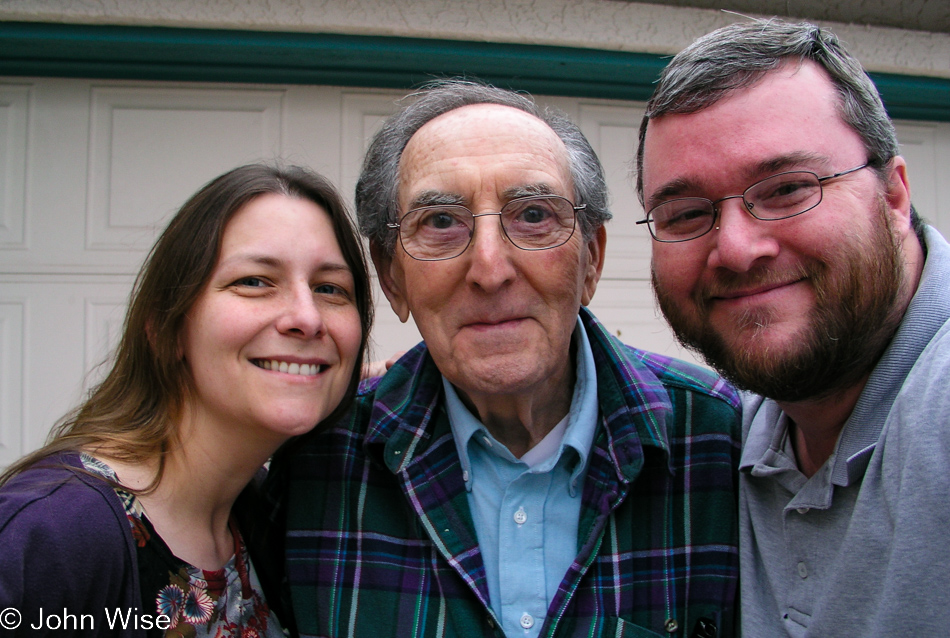 Grandpa Herbert age 84 with Caroline and myself at Moms house in Peoria, Arizona