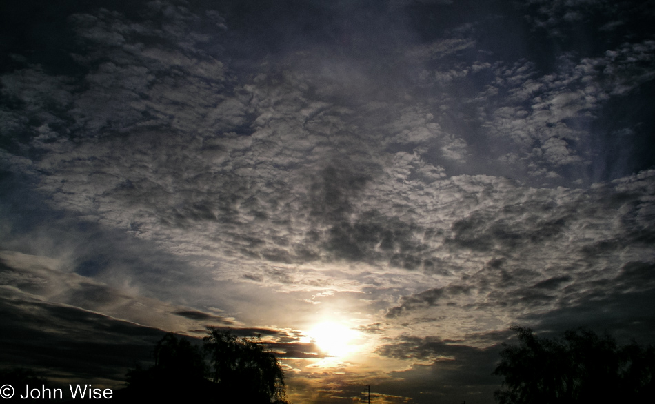 Sunset from our front balcony in Phoenix, Arizona