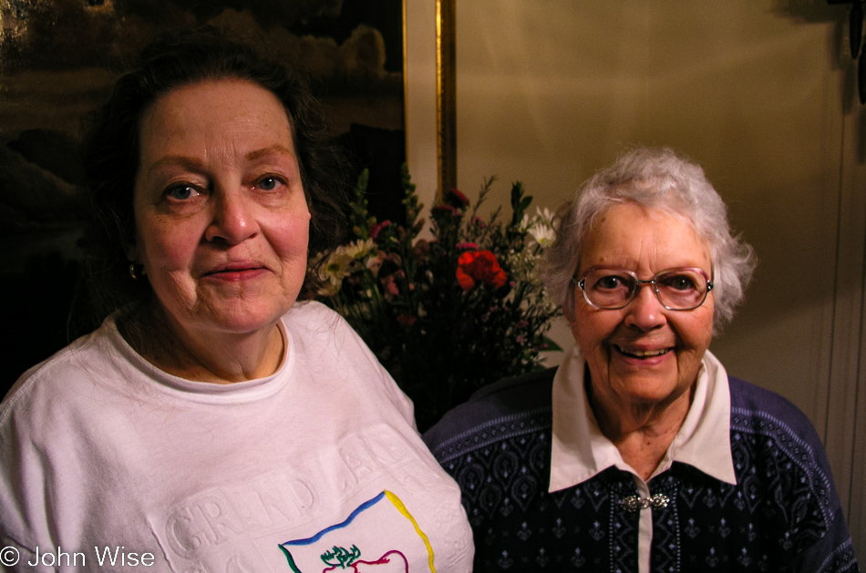 Joyce with Aunt Eleanor on her 93rd Birthday in Phoenix, Arizona
