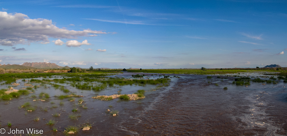 Flooding stream somewhere south of Phoenix, Arizona