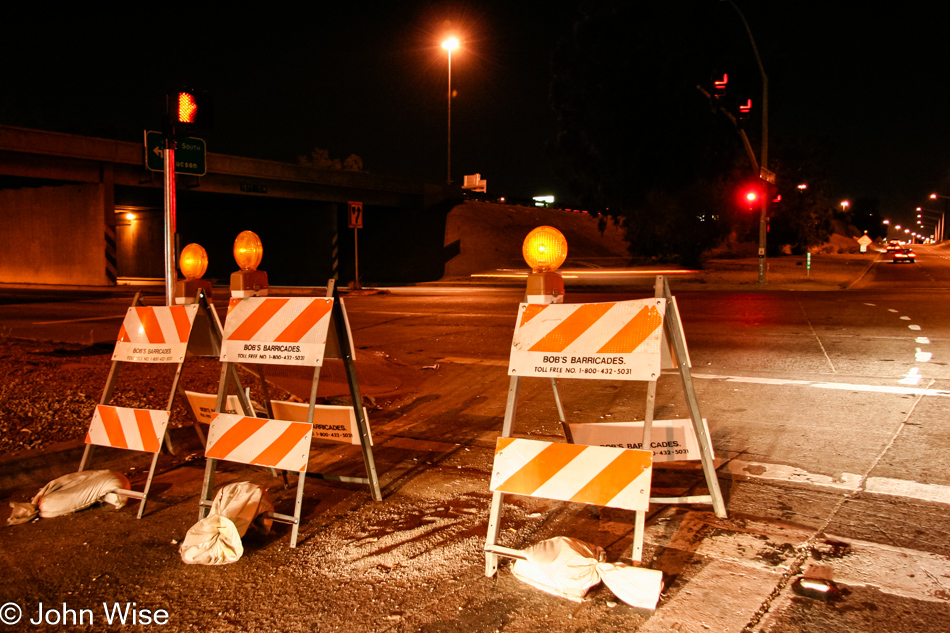 Endless road construction and repair block and limit our way every day across the Valley of the Sun Phoenix, Arizona