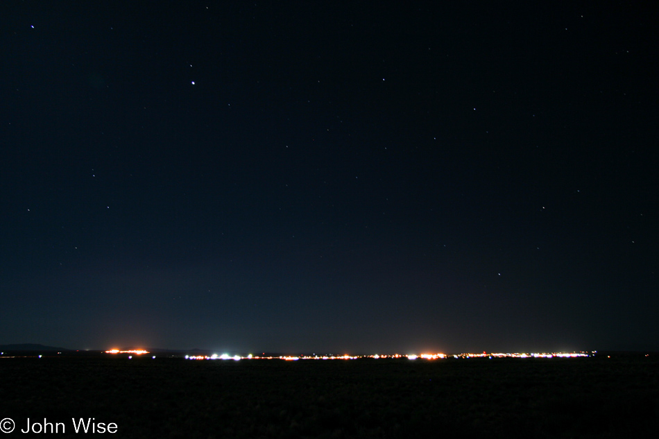 The night sky over Winslow, Arizona