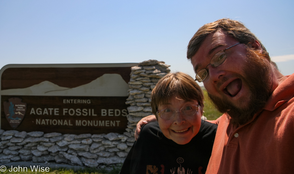 Jutta Engelhardt and John Wise at Agate Fossil Beds National Monument in Harrison, Nebraska