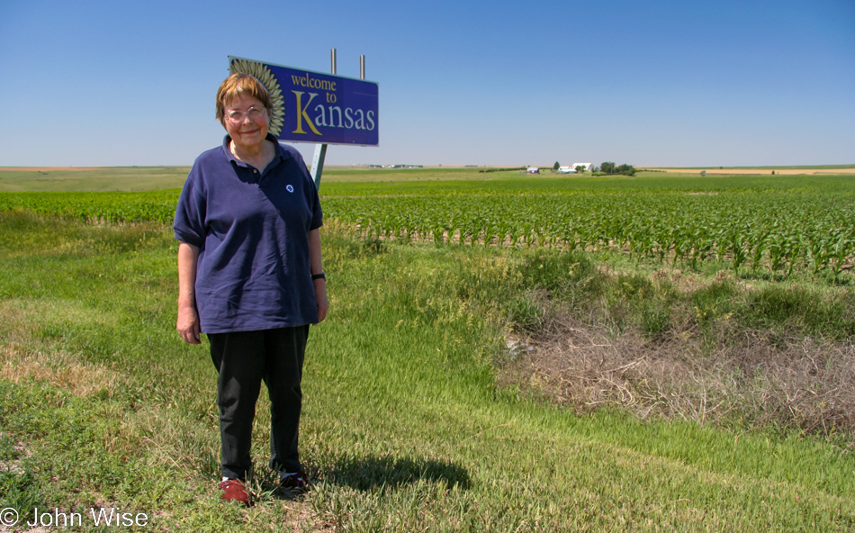 Jutta Engelhardt at the Kansas Stateline