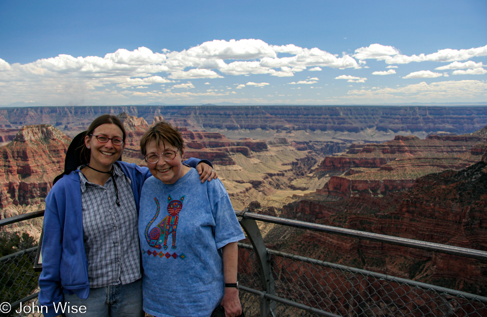 Jutta Engelhardt and Caroline Wise at the North Rim of the Grand Canyon National Park in Arizona