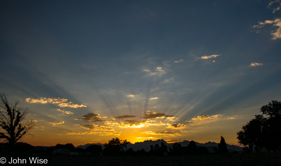 Leaving Las Cruces, New Mexico at dawn