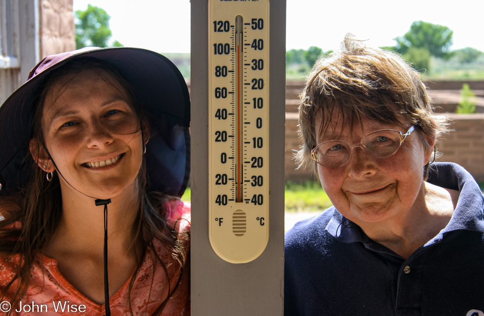 Caroline Wise and Jutta Engelhardt at Bosque Redondo Memorial in Fort Sumner, New Mexico