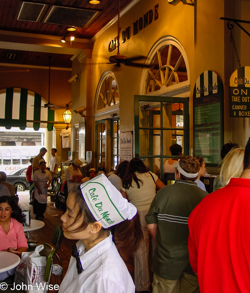 Cafe Du Monde in New Orleans on a trip we made with my mother-in-law in April 2003