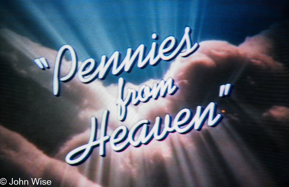 From our TV an image from the beginning of Pennies from Heaven with Steve Martin, this is the second time this year we've watched our TV
