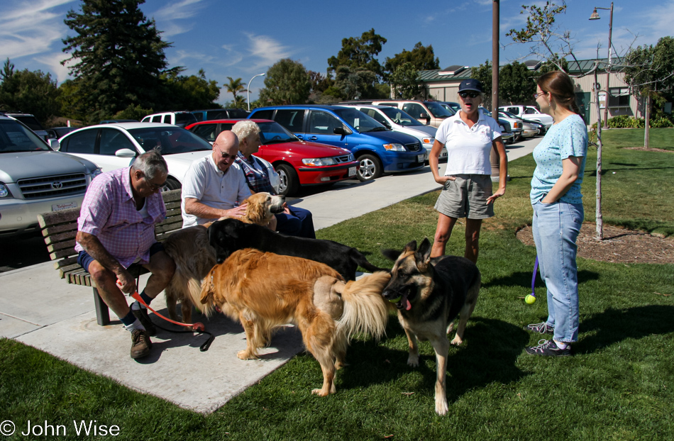 Caroline Wise, Woody Burns, and Ann Burns at park in Goleta, California