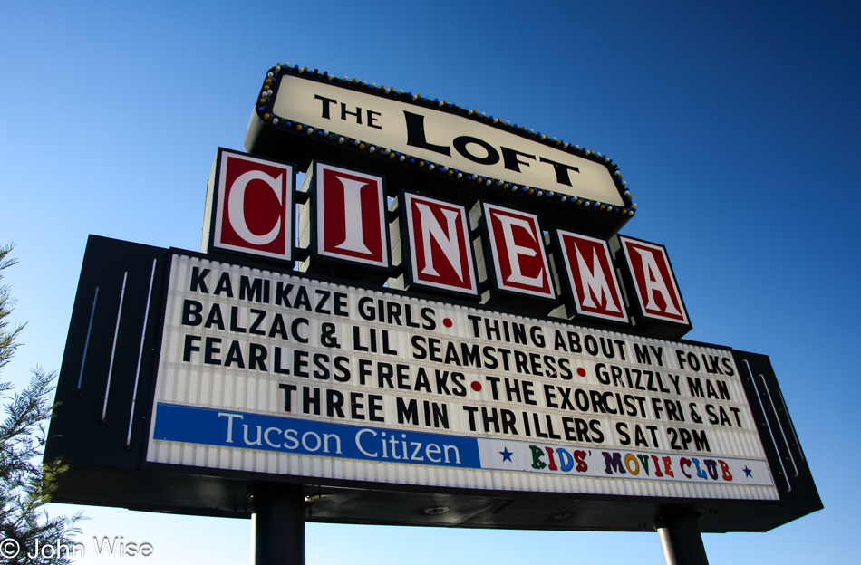 The marquee of the Loft Cinema in Tucson, Arizona