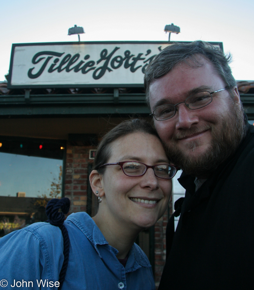 Caroline Wise and John Wise at Tillie Gort's in Monterey, California