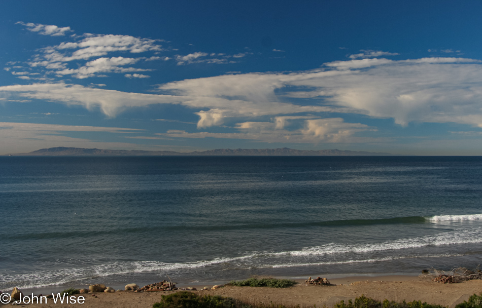 In the north of Ventura county just south of Santa Barbara on a beautiful Saturday morning we look west over the Pacific to the Channel Islands