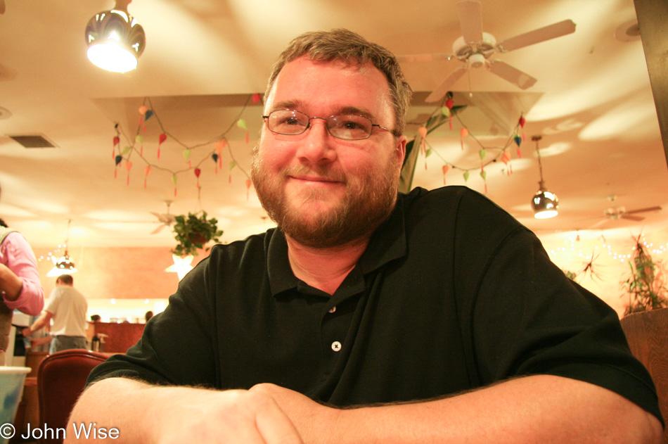 John Wise at Dharma's Restaurant in Santa Cruz, California