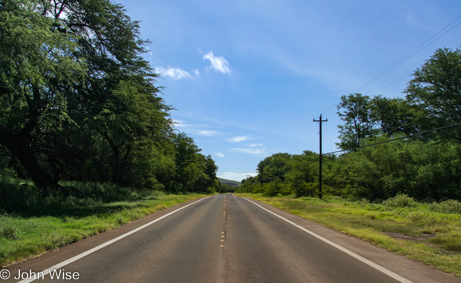 On the road in Molokai, Hawaii