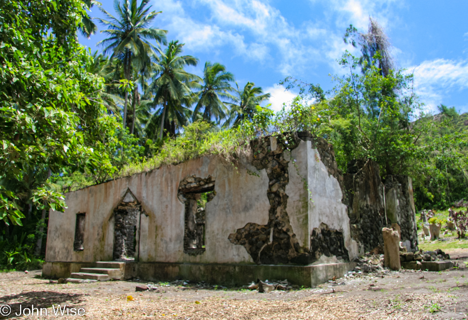 Ruin next to the road in Molokai, Hawaii