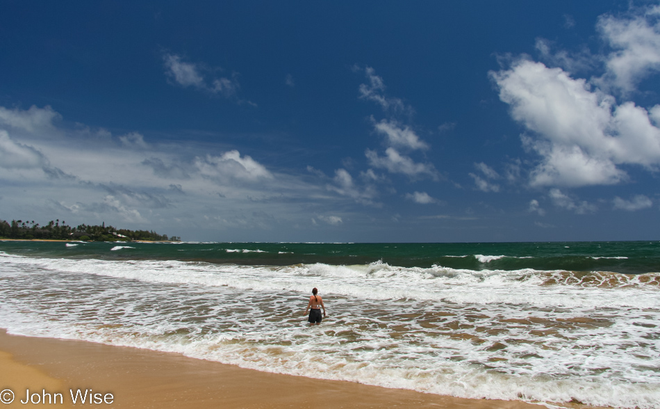 Caroline Wise on Wailua Beach Kauai, Hawaii