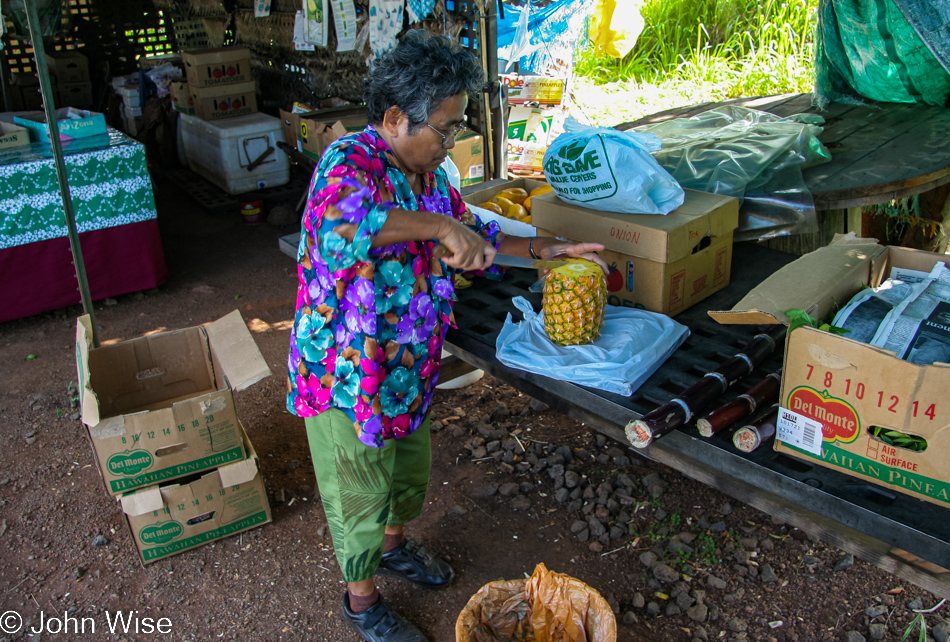 Roadside fruit and veggie vendor near Koloa, Kauai, Hawaii