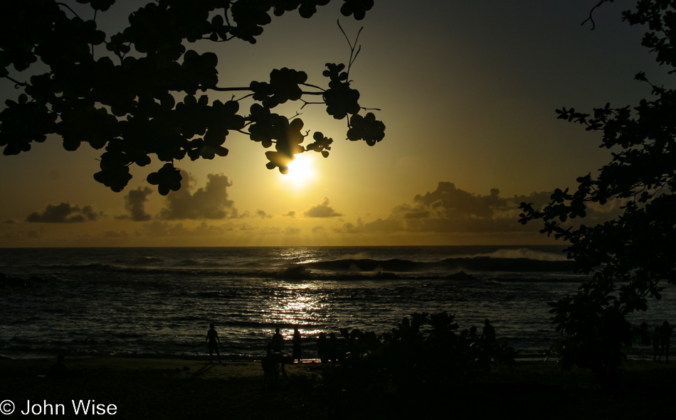 Sunset at Ke’e Beach on Kauai, Hawaii