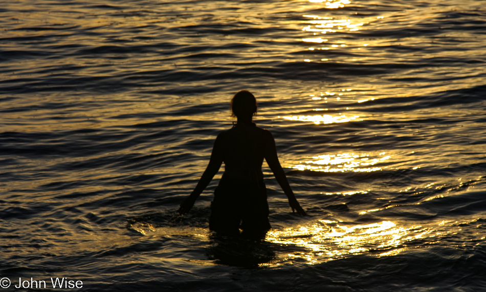 Sunset with Caroline Wise at Ke’e Beach on Kauai, Hawaii