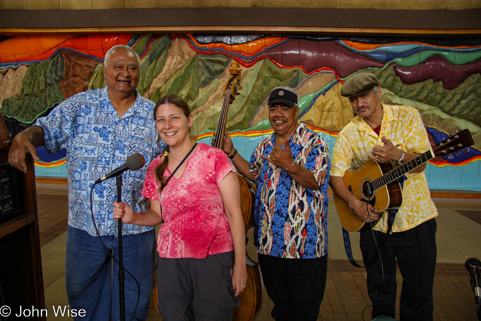 Caroline Wise joining the band at the airport in Kauai, Hawaii