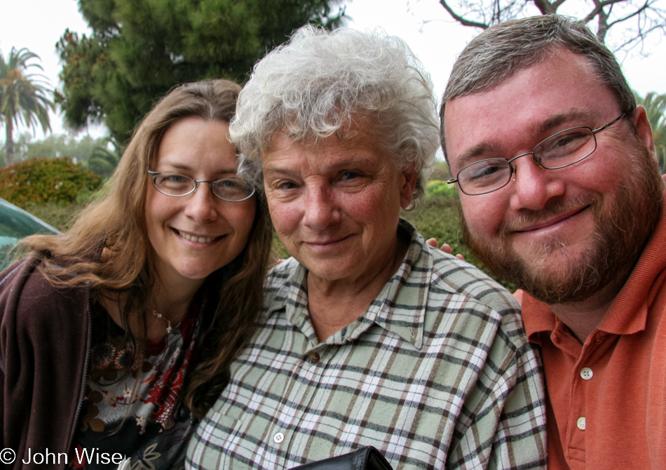 Caroline Wise, Ann Burns, and John Wise in Goleta, California
